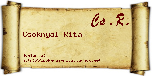 Csoknyai Rita névjegykártya