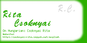 rita csoknyai business card